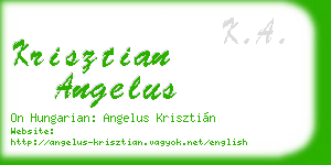 krisztian angelus business card