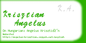 krisztian angelus business card